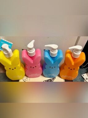 Peeps Marshmallow Scented Hand Soap Bunny Pump Yellow, Pink, Blue & Orange